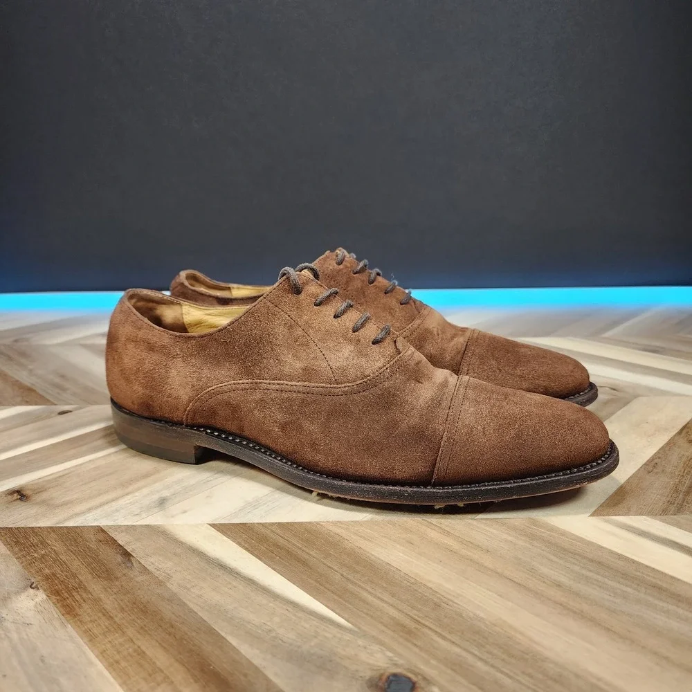 Charles Tyrwhitt Brown Suede Brogue Cap Toe Oxford Shoes Men's UK 8.5 / US 9.5